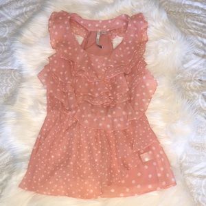 LC Lauren Conrad peach ruffle top